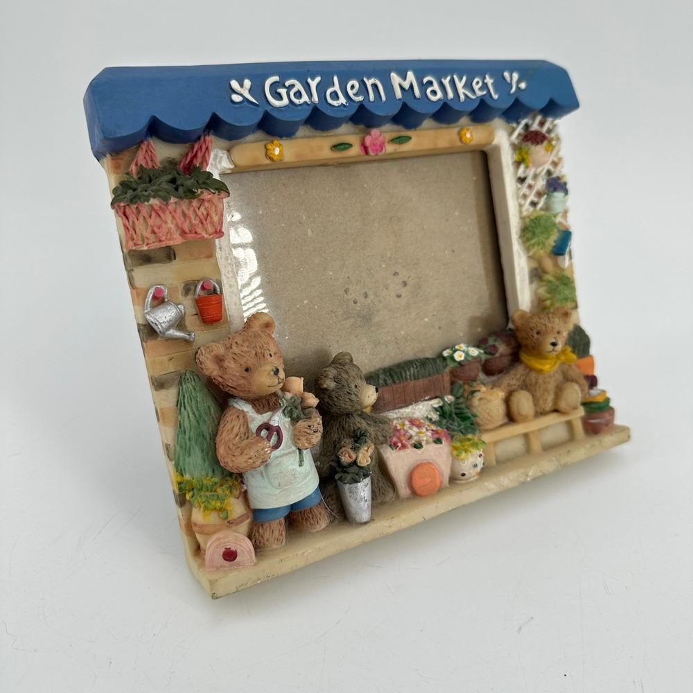 Garden Market Teddy Bear 3D Resin Picture Frame for 3x4 Photo Nursery Decor